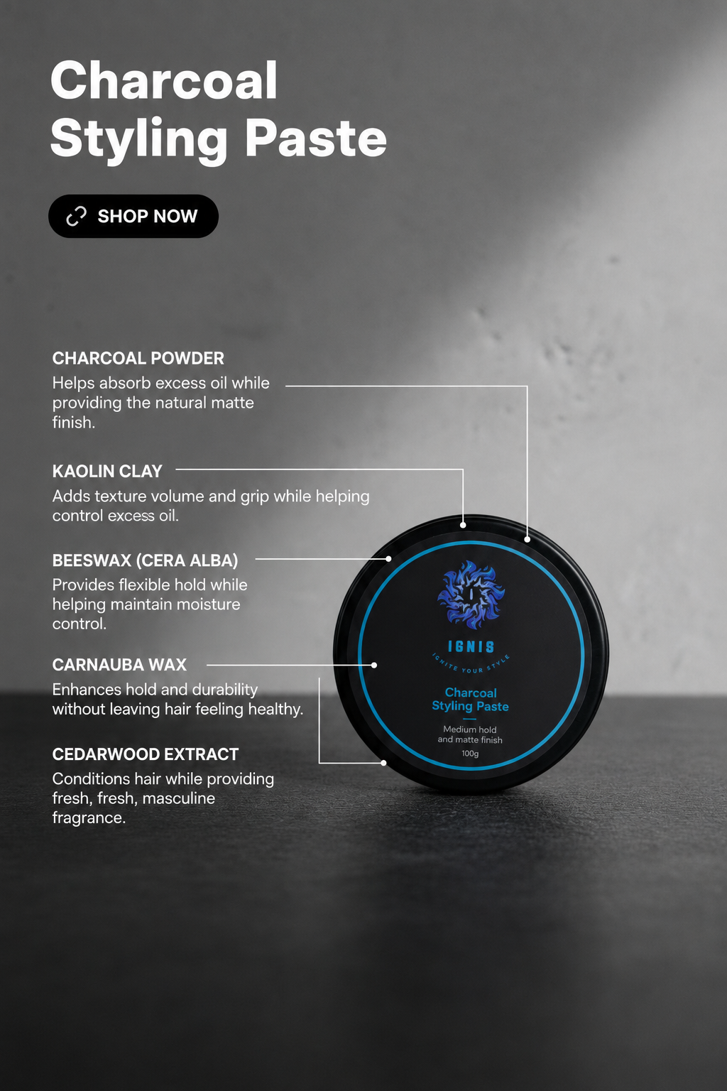 Charcoal Styling Paste
